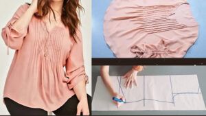Blusa con pliegue en el delantero