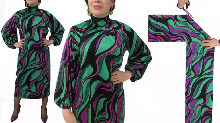 Vestido recto manga larga