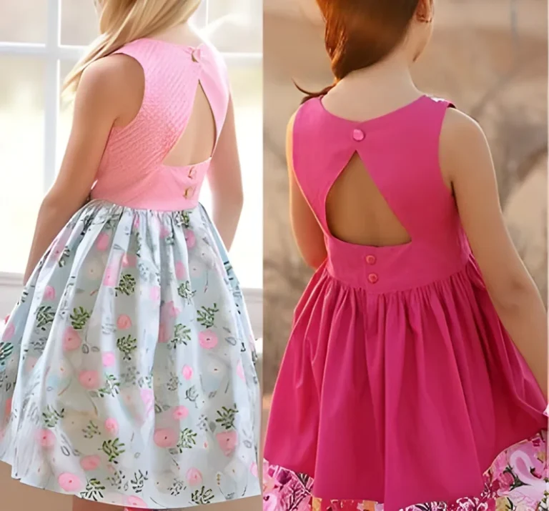 Vestido para niña con escote triangular