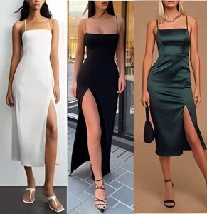 Vestido de fiesta largo de tubo