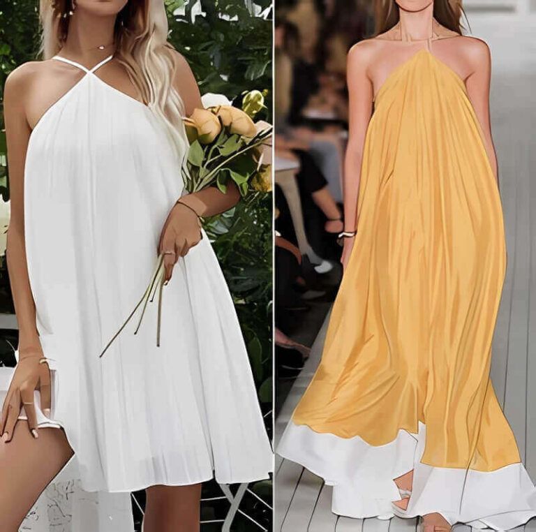 Vestido suelto fruncido con sisa americana