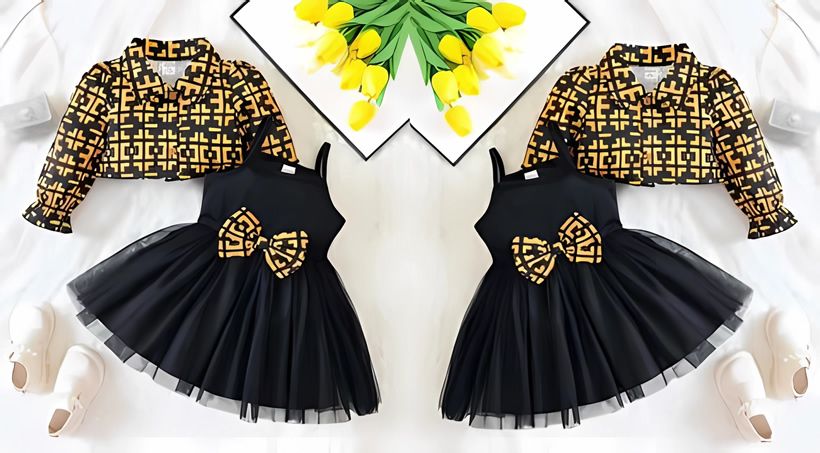 Conjunto de vestido y chaqueta infantil
