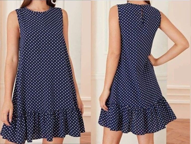 Vestido tipo bata con volante