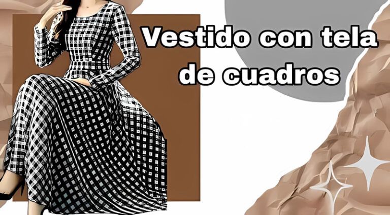Vestido con tela a cuadros falda circular