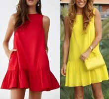 Vestido trapecio escote redondo