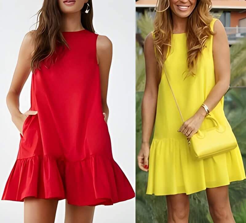 Vestido trapecio escote redondo