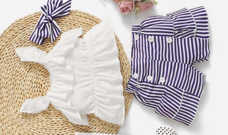 Top peplum con volantes y pantalones cortos