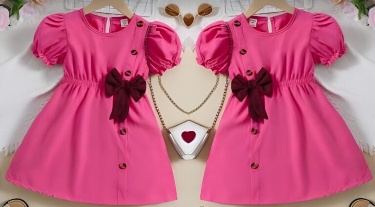 Vestido infantil con mangas abullonadas