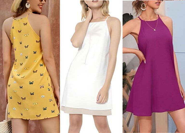 Vestido trapecio sisa americana con tirantes