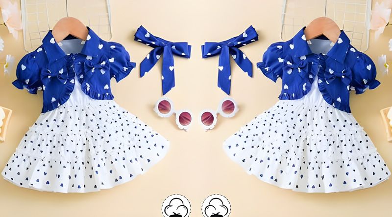 Vestido niña con chaqueta de mangas abullonadas