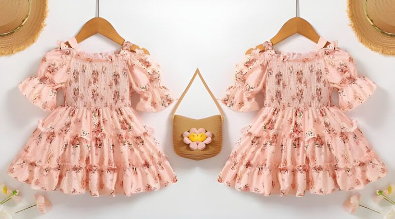 Vestido niña de cuerpo fruncido