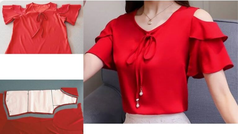 Blusa con manga de vuelo