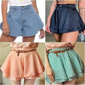 Short Falda acampanada con patrón