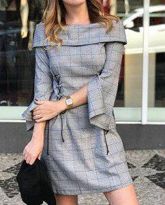 Vestido recto sin hombros