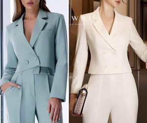 Blazer cropped o corto cruzado