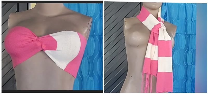 Croptop sencillo con una bufanda