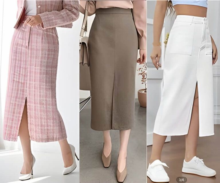 Falda midi con abertura en la parte delantera