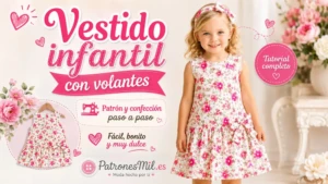 vestido infantil con volantes para bebe o niña