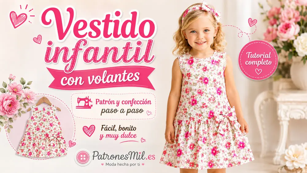 vestido infantil con volantes para bebe o niña