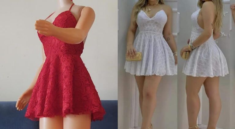 Vestido juvenil espalda descubierta