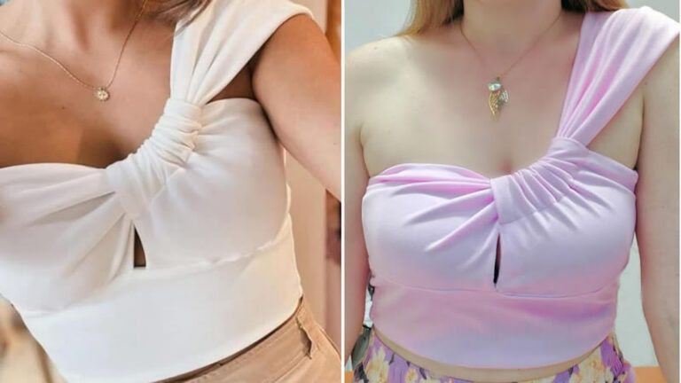 Blusa Asimétrica con Drapeado