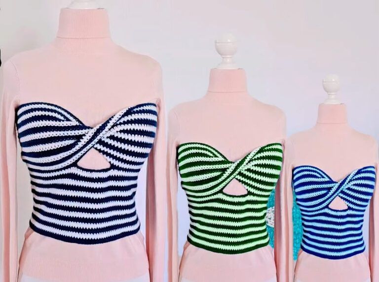Crop Top de Crochet Mariposa