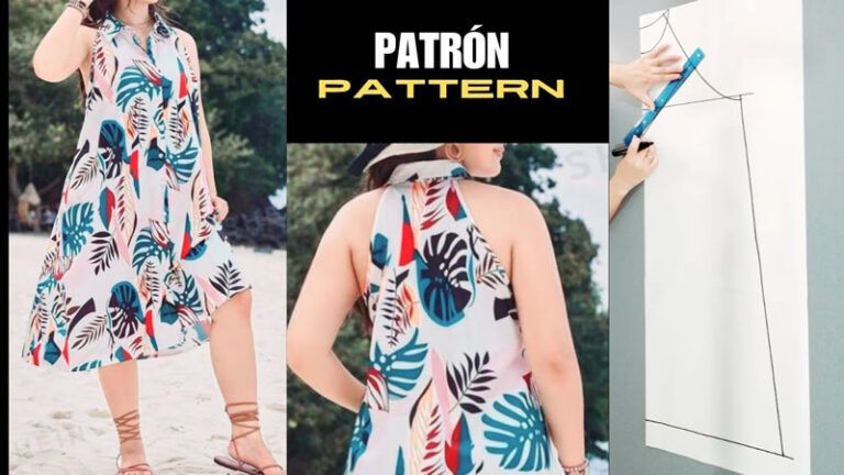 Vestido cuello halter patronaje