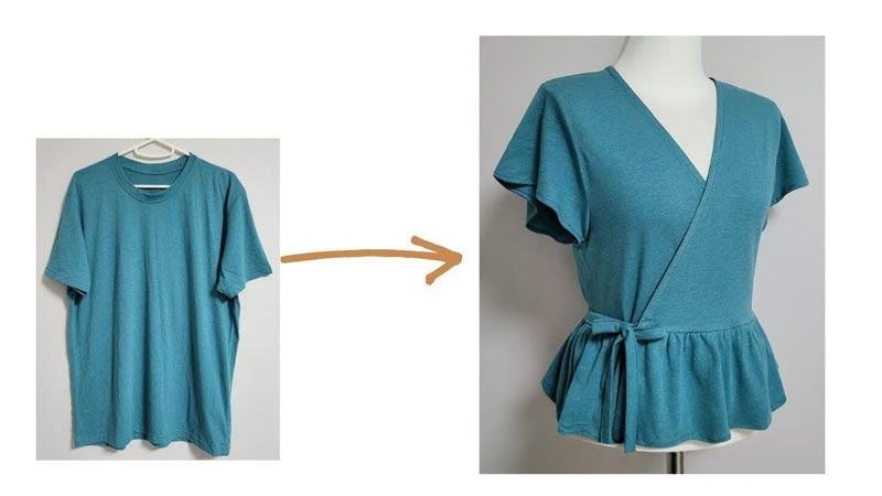 Camiseta en blusa cruzada