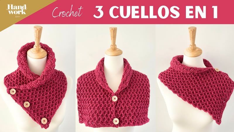 Cuello a crochet 3 en 1