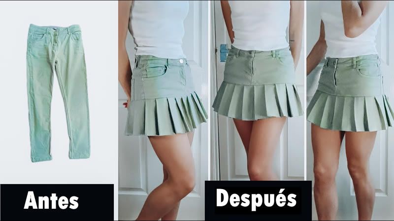 Transformar pantalón en falda jean