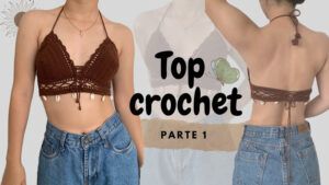 Top cropped tejido a crochet