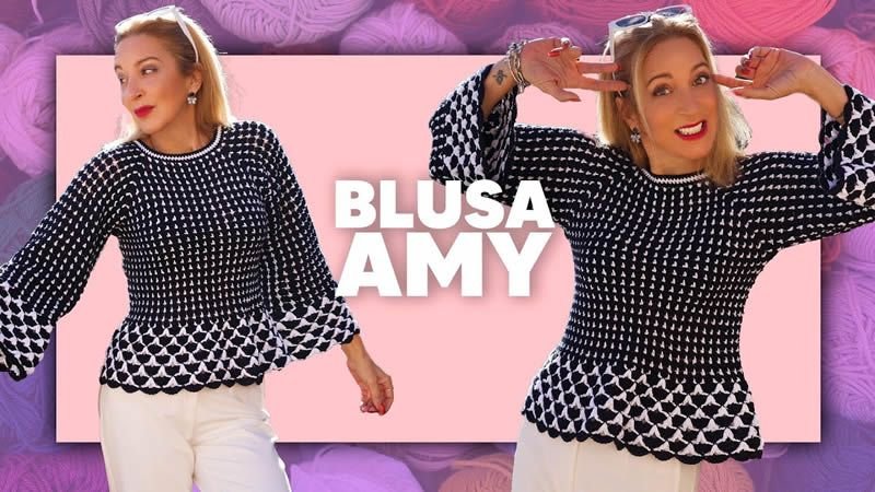 Blusa Amy tejida a crochet