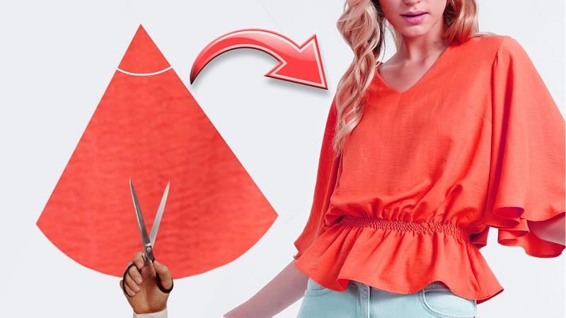 Blusa con mangas mariposa