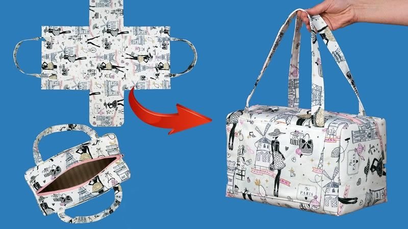 Bolso de mano en tela
