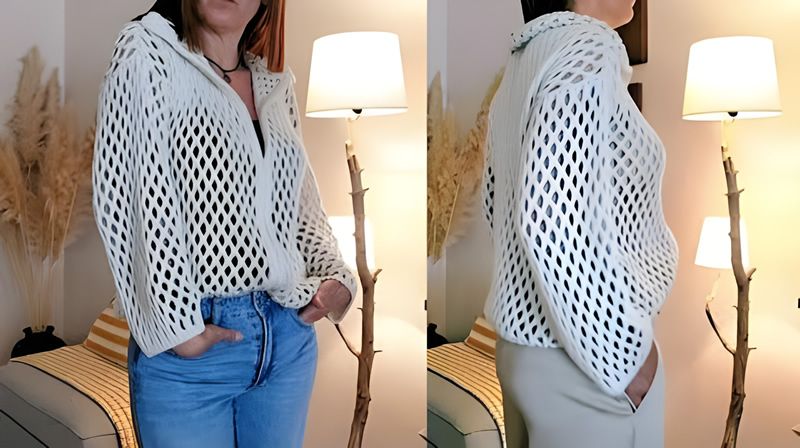 Chaqueta cárdigan a crochet