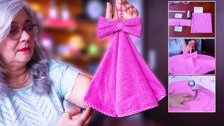DIY toalla redonda con lazo