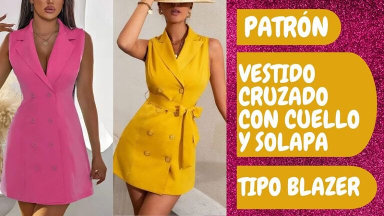 Vestido cruzado tipo blazer