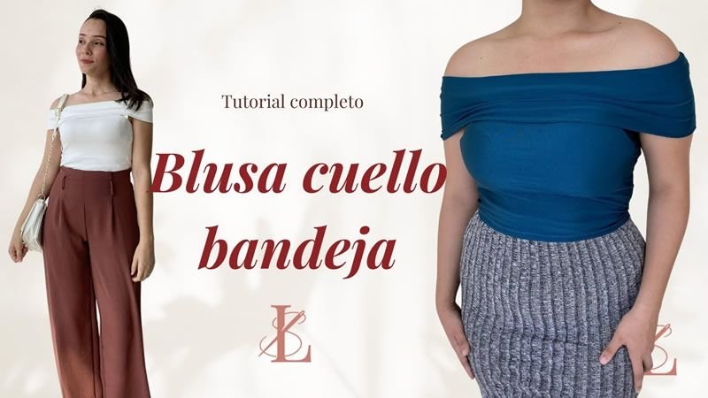 Blusa cuello bandeja o barco patronaje