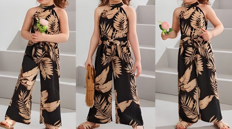 Enterizo infantil con cuello halter para niña