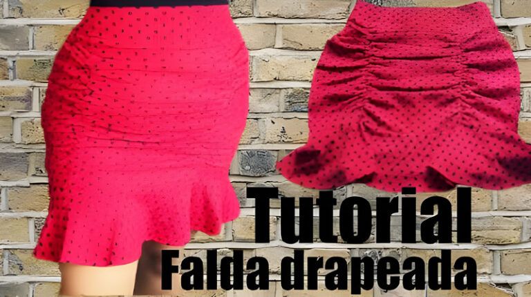Falda drapeada de moda