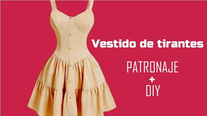 Vestido de tirantes y canesú en forma de V