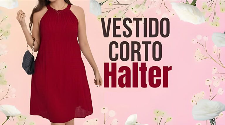 Vestido corto Halter para mujer