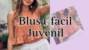 Blusa juvenil corta volante