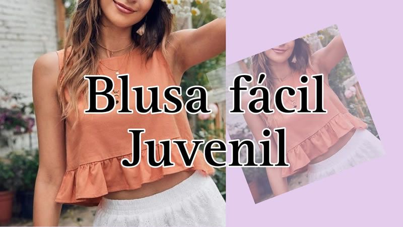Blusa juvenil corta volante