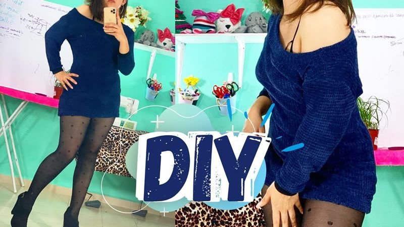 Blusa o vestido con escote caído