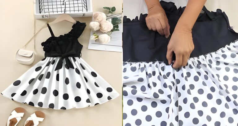 Vestido infantil de un solo hombro con volante