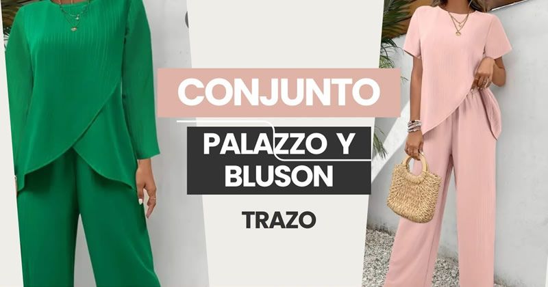 Conjunto casual de Palazzo y blusón