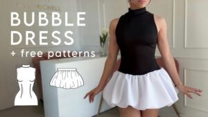 Vestido con falda abullonada