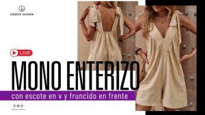 Enterizo corto con fruncido al frente y escote en v