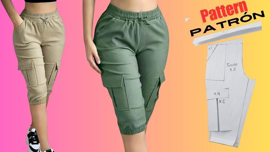 Pantalones pesqueros por la Rodilla tipo Joggers para Mujer